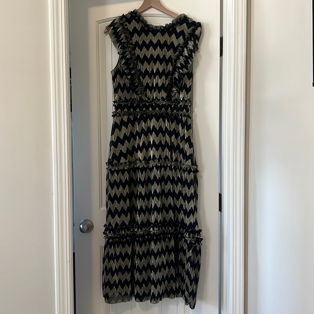 Black and gold cocktail dress
